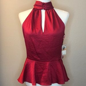 1.State Halter Neck Satin Top